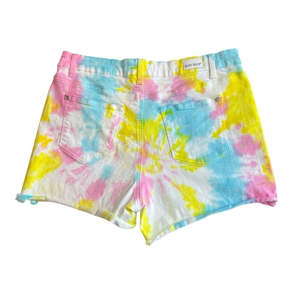 Judy Blue Colorful Tie-Dye Stretch Denim Shorts XL